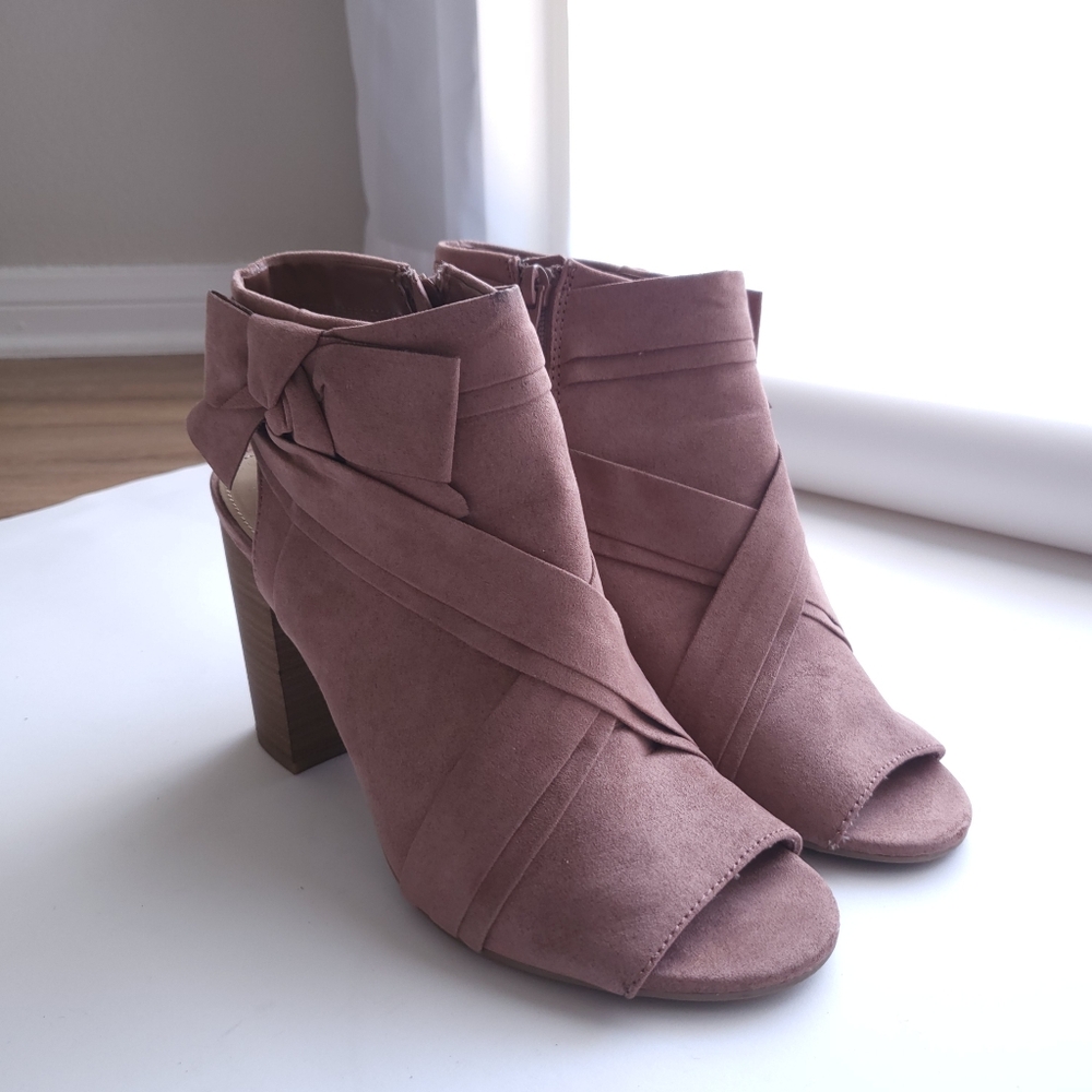 LC Lauren Conrad Peep-Toe Ankle Bootie